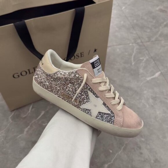 Golden Goose Women's Sneakers - Pink and Silver Sparkle - Picture 2 of 6